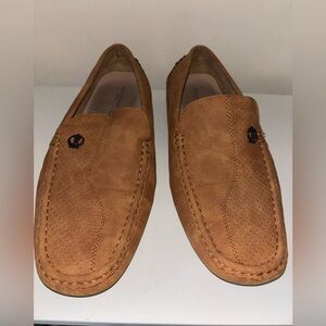 Bruno Marc Brown Suede Slip-On Loafers with Moccasin Stitching